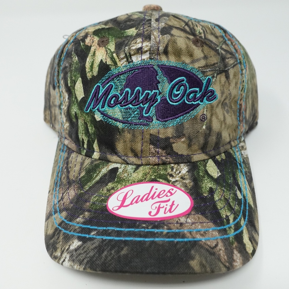 Mossy Oak Camouflage Hat Cap Ladies Fit OSFM Adjustable Strapback Camo Hunting